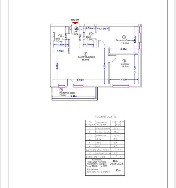 Pipera 3 Rooms + Terrace + Parking MTM Residence - Rond OMV Pipera   Ground Floor